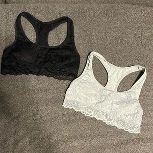 Black and grey bralettes in size Youth Medium